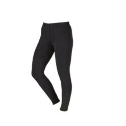 Saxon Women's Knee Patch Pull On Schooling Breeches - Black