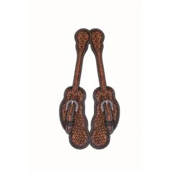 Western Rawhide Jim Taylor Performance Infinity Scallop Spur Straps - Two Tone Brown