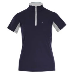 Horze Women's Trista Short Sleeve Sun Shirt - Grape Juice Purple/Vintage Grey