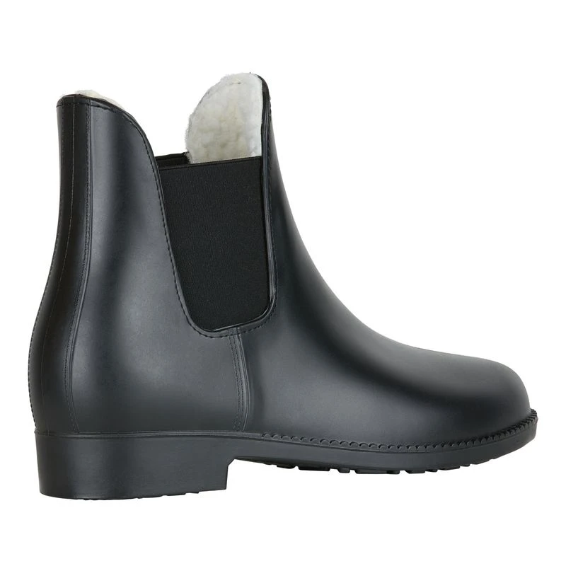 Horze Bonn Rubber Paddock Boots W/Faux Fur Lining - Black - Image 3