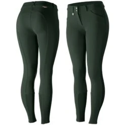 Horze Women's Grand Prix Knee Patch Breeches - Scarab Green