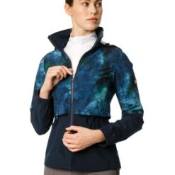 Horseware Women's Carrie Riding Jacket - Green/Navy Tie Dye