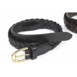 Shires Aubrion Plaited 35mm Leather Belt - Black