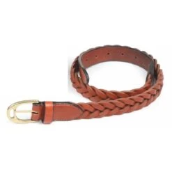 Shires Aubrion Plaited 35mm Leather Belt - Tan