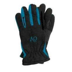 Ovation Kids' Polar Sued Fleece Glove - Black/Turquoise