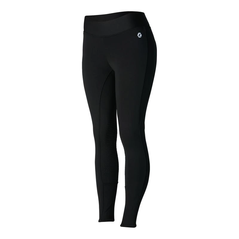 Horze Women's Active Winter Silicone Knee Patch Tights - Black - Image 4