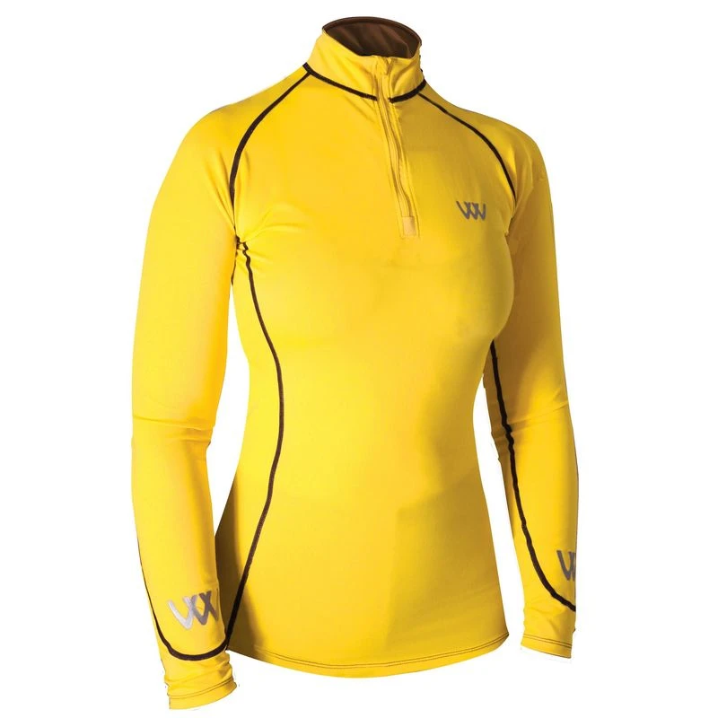 Woof Wear Women's Performance Quarter Zip Riding Shirt - Sunshine Yellow