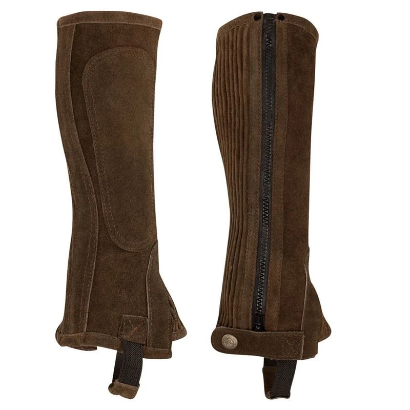 Perri's Suede Zipper Half Chaps - Brown