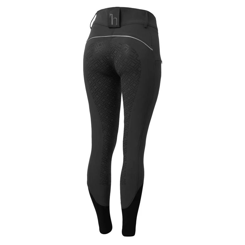 Horze Women's Callie High Waist Breeches W/Piping - Black