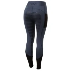 Horze Women's Selena Sporty Riding Tights W/Mesh Lower Leg - Montauk Navy