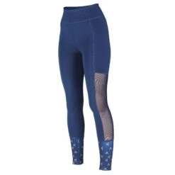Shires Aubrion Kids' Elstree Mesh Riding Tights - Navy