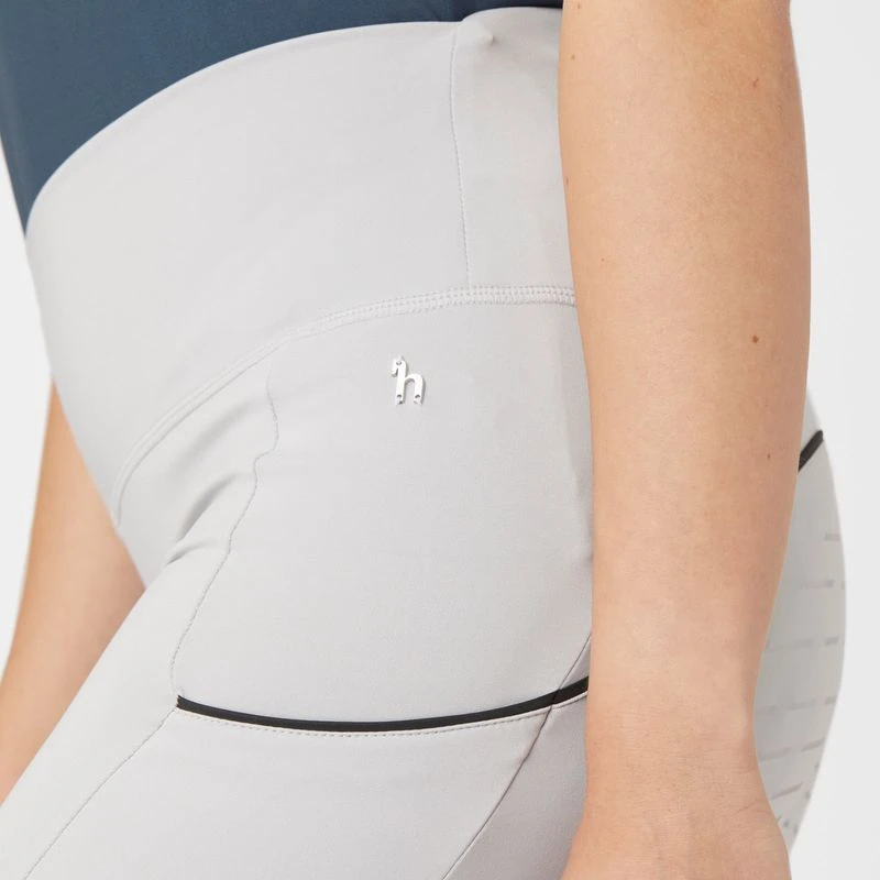 Horze Women's Nicki Breathable Technical Full Seat Tights - Pebble Grey - Image 4