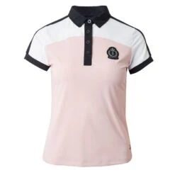 B Vertigo Women's Alessa Performance Polo Shirt - Silver Pink/ Dark White