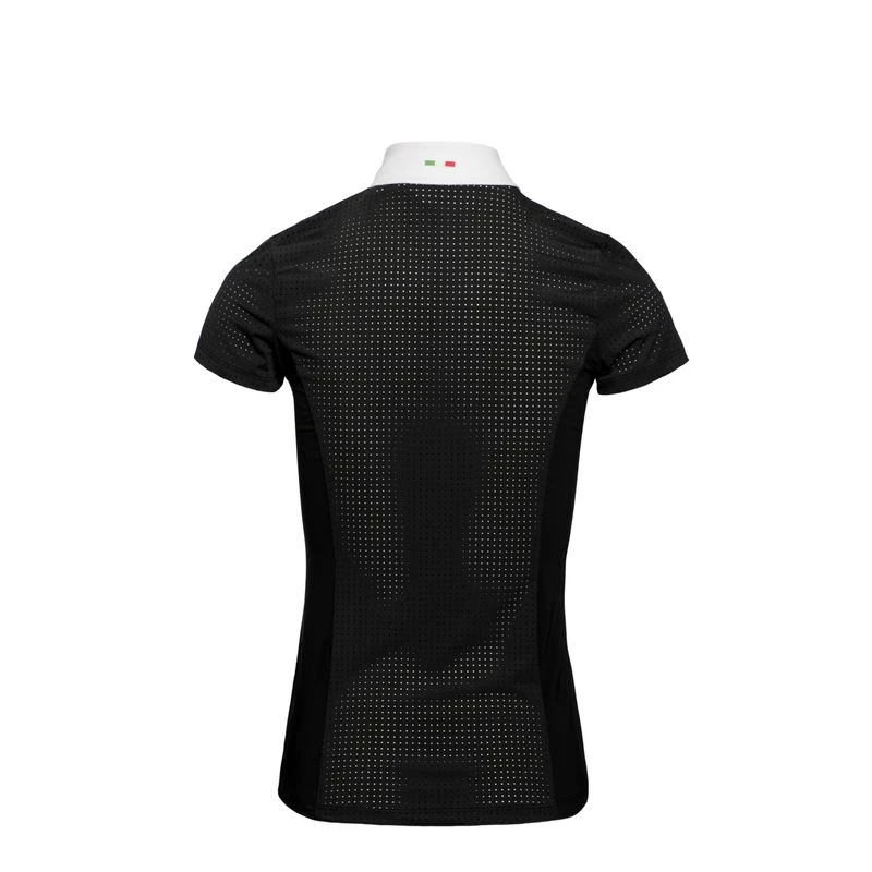 Alessandro Albanese Women's Oliva Short Sleeve Zip Competition Shirt - Black - Image 2