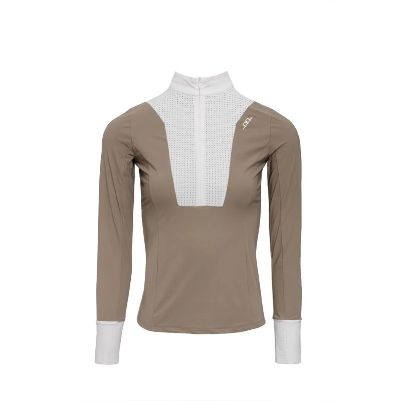 Alessandro Albanese Women's Vilamora Long Sleeve Zip Competition Shirt - Tan