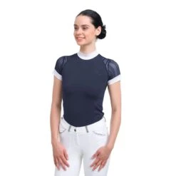 Cavalliera Women's Contessa Short Sleeve Show Shirt - Navy Blue