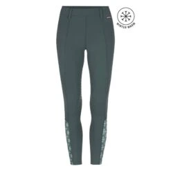 Kerrits Kids' Thermo Tech Printed Tights - Spruce/Spruce Bit Of Frost