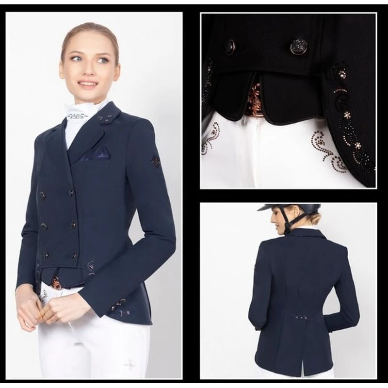 Fair Play Women's Lexim RoseGold Dressage Short Tailcoat - Navy - Image 4