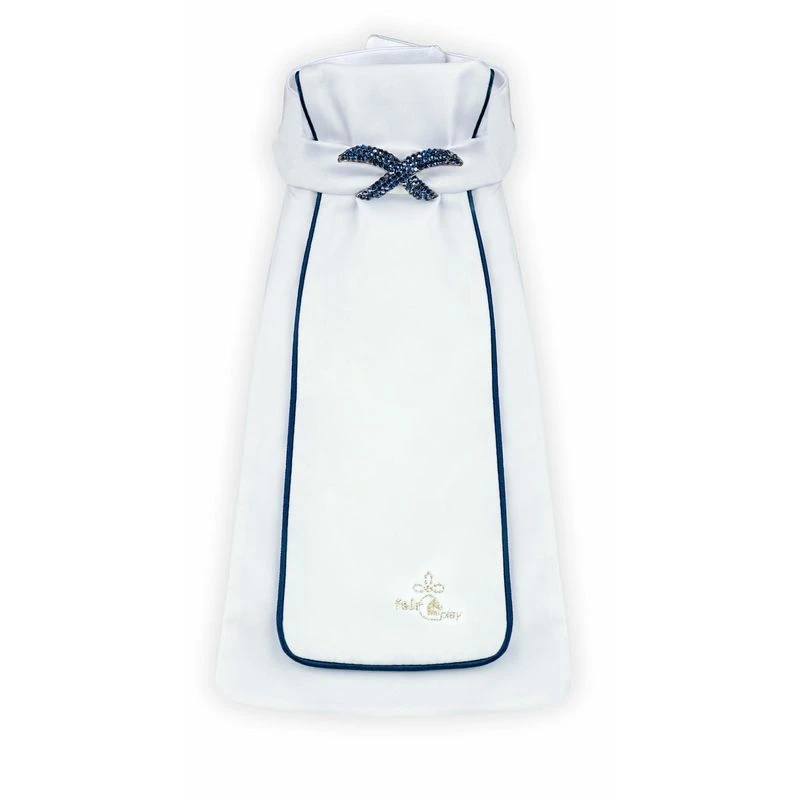 Fair Play Luxy Ready Tied Stock Tie - White/Navy