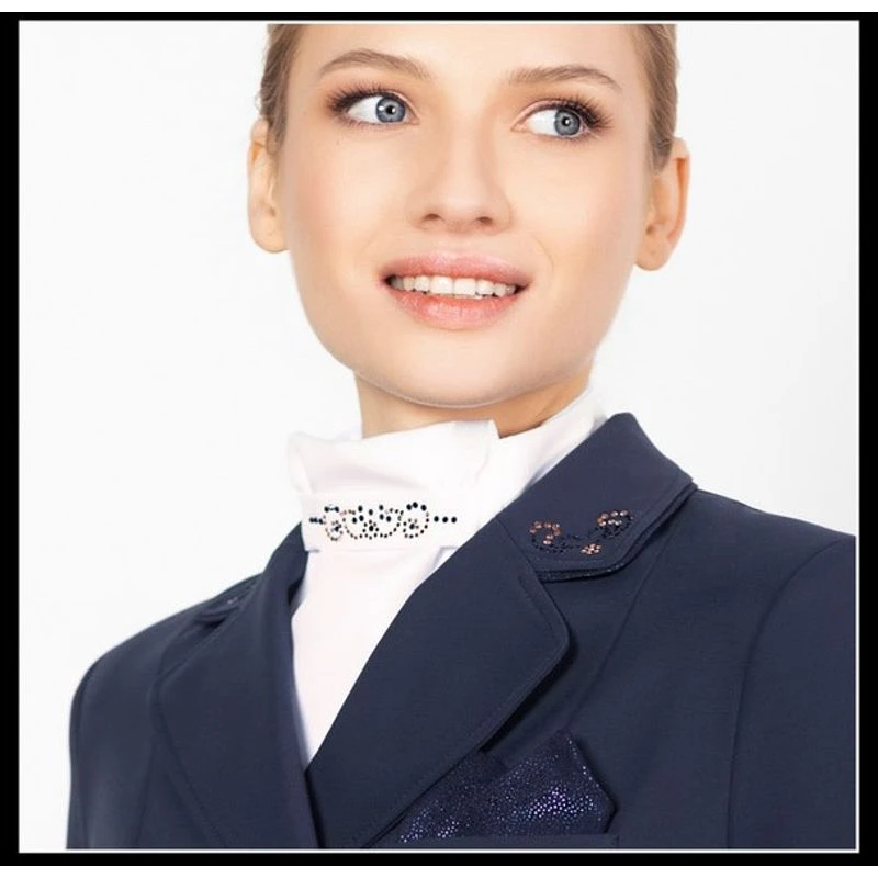 Fair Play Andrea Rose Gold Ready Tied Stock Tie - Rose Gold/Black - Image 2