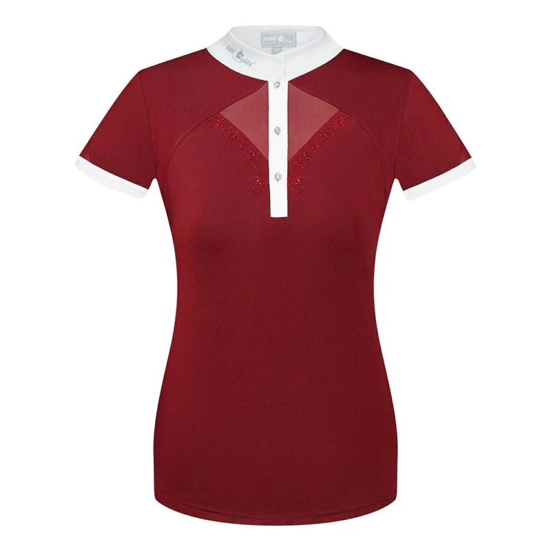 Fair Play Women's Cathrine Short Sleeve Competition Shirt - Burgundy/White