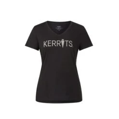 Kerrits Women's Logo V-Neck Tee - Black/Pewter