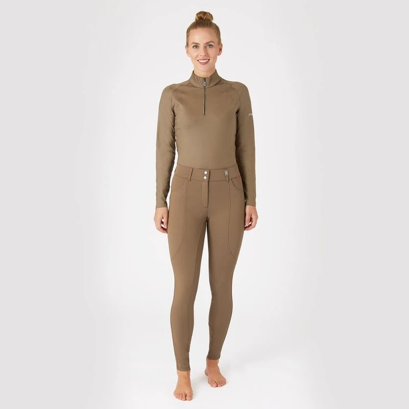 B Vertigo Women's Davina Knee Patch Breeches - Shiitake Beige - Image 3