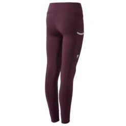 Horze Kids' Morgan Knee Patch Riding Tights - Fig Purple