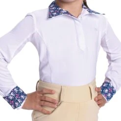 Romfh Kids' Sarah Long Sleeve Shirt Snap - White/LillyBits Juicy Pink