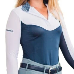 Romfh Women's Infinity Long Sleeve Show Shirt - Navy/White