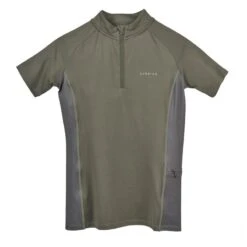 Shires Aubrion Kids' Revive Short Sleeve Sun Shirt - Olive