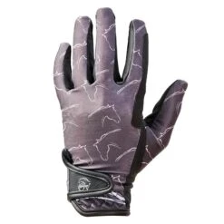 Ovation Cool Rider Gloves - Grey Horses