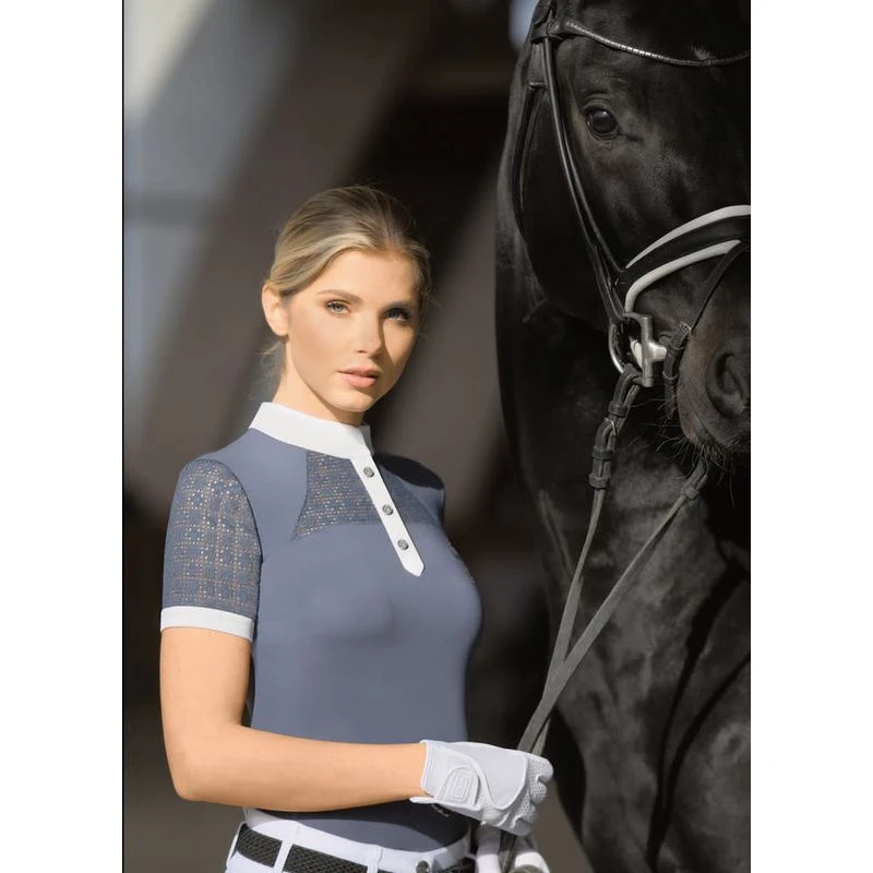 Fair Play Women's Aiko Short Sleeve Competition Shirt - Steel Blue - Image 3