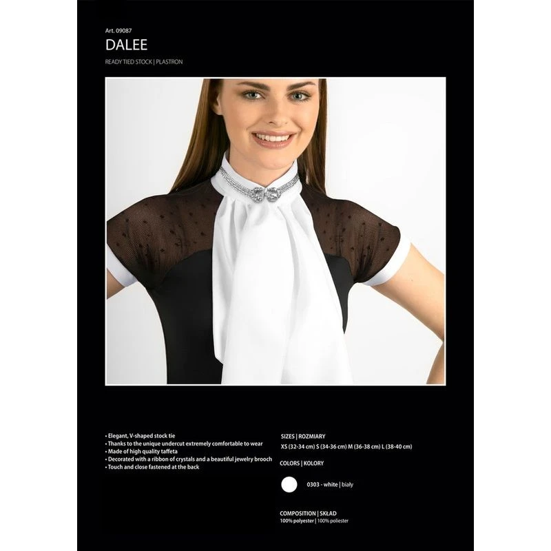 Fair Play Dalee Fleur Ready Tied Stock Tie - White - Image 2