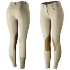 B Vertigo Women's Kimberley Show Knee Patch Breeches - Plaza Taupe Light Brown