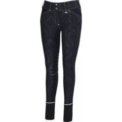 Equine Couture Women's Damask Knee Patch Breeches - Navy