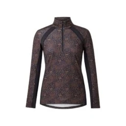 Kerrits Women's Rail Side Quarter Zip Tech Top - Leather Snaffle Harmony