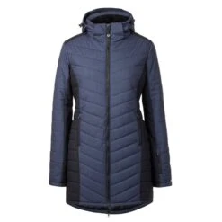 Kerrits Women's Horsey Houndstooth Insulated Parka - Ink Houndstooth/Black