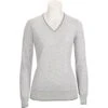 RJ Classics Women's Natalie V-Neck Sweater - Light Grey Heather