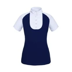 Fair Play Women's Justine Short Sleeve Compeition Shirt - Navy/White