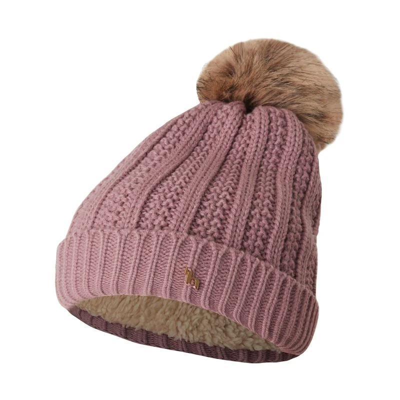 Horze Women's Joleen Knitted Pom Pom Hat - Wood Rose