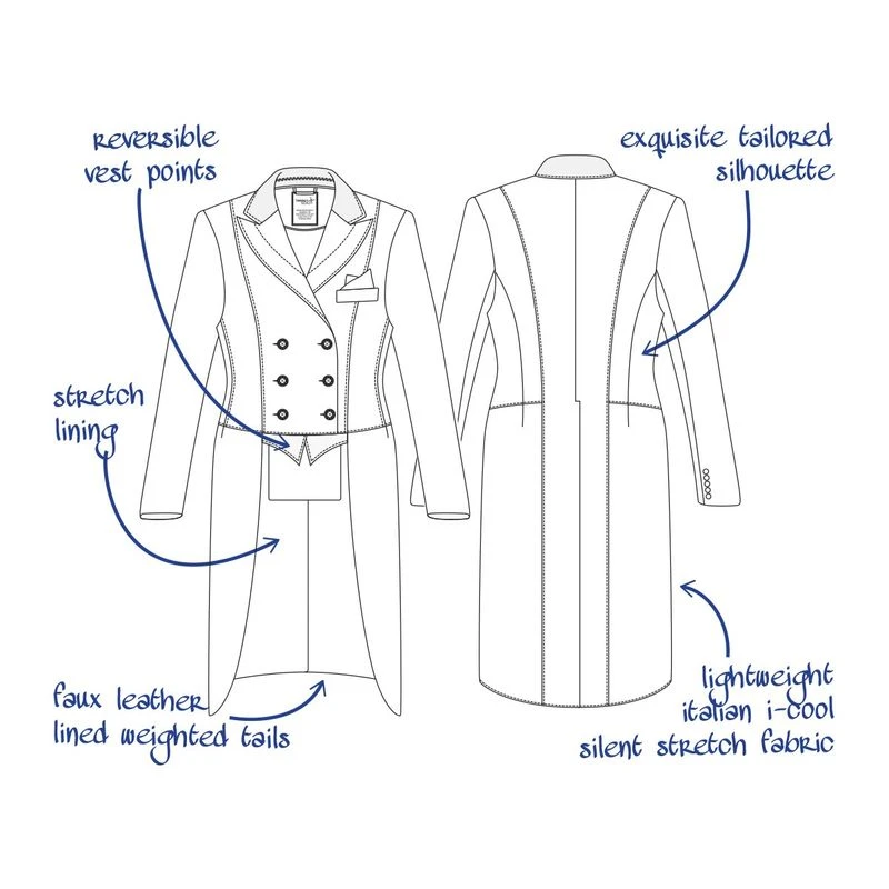 Tredstep Women's Dressage Tail Coat - Navy - Image 4